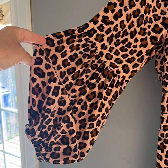 NWT Leopard Print Long Sleeve Dress Size XL - Picture 3 of 11